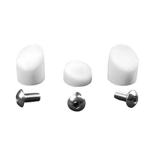White mudguard caps and 3 stainless steel screws for Xiaomi M365 & Pro