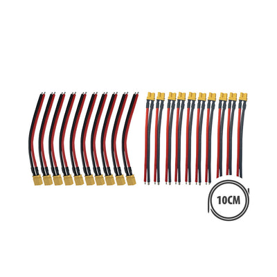 XT30 Connector Pack with Cables X10 male + X10 female