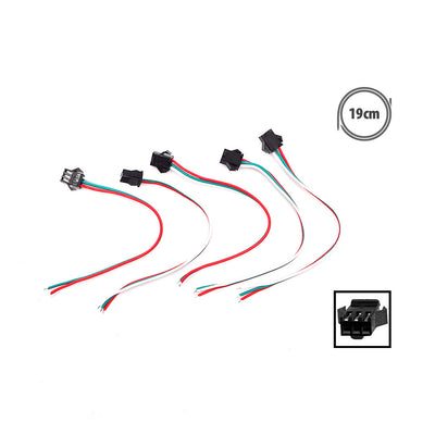 JST 3-pin connector with female cable x5