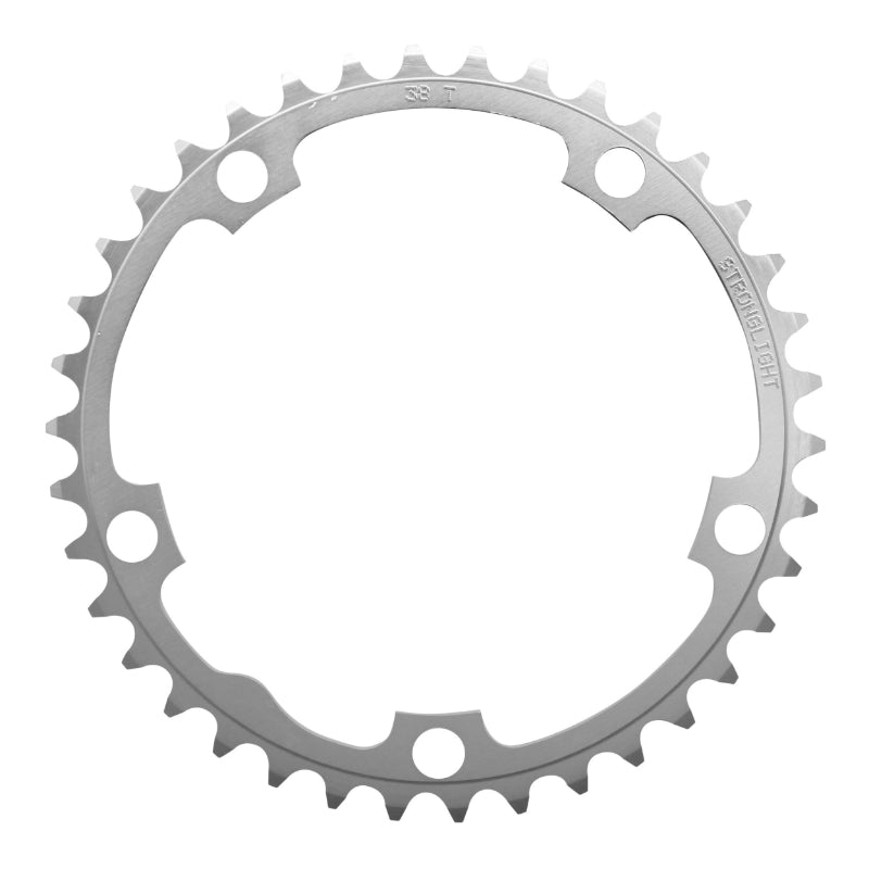 Plateau Route 5 branches Ø 130 Stronglight Dural 38 dents Intérieur Argent Type Shimano 8-9V.