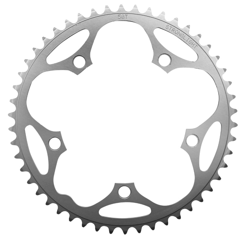 Plateau Route 5 branches Ø 130 Stronglight Dural 50 dents Argent Type Shimano 8-9V.