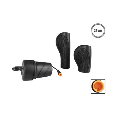 Throttle grip for balance bike, waterproof connector