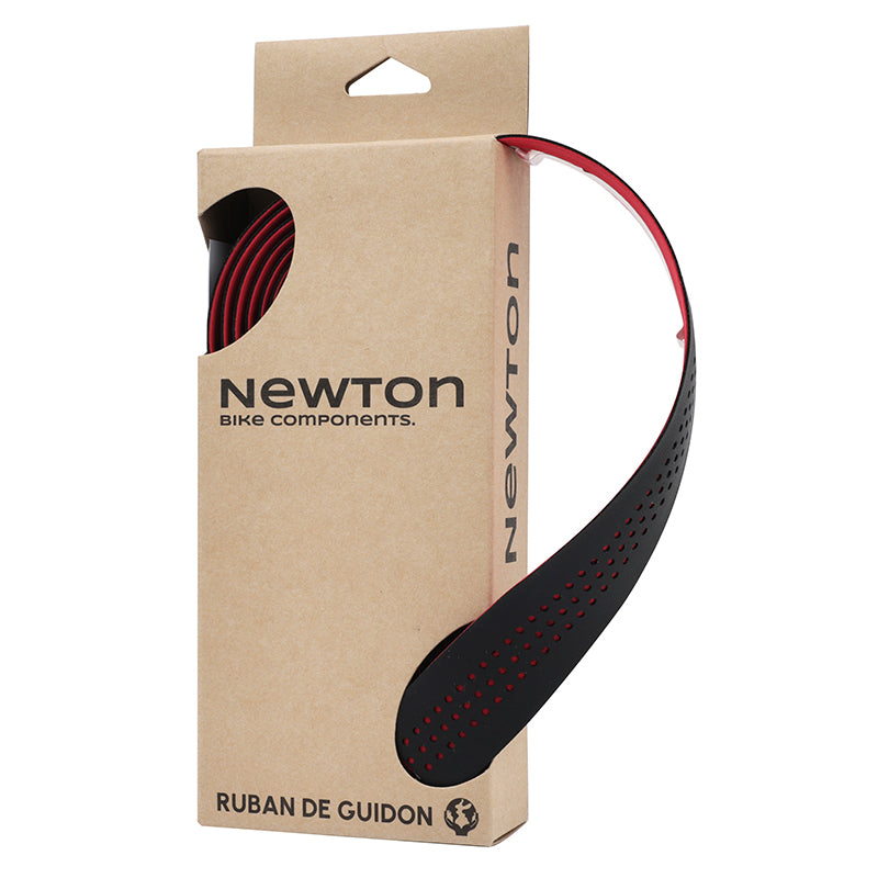Ruban De Guidon - Cintre Newton Noir Effets Rouge Avec Bouchons (Super Resistante Et Confortable)