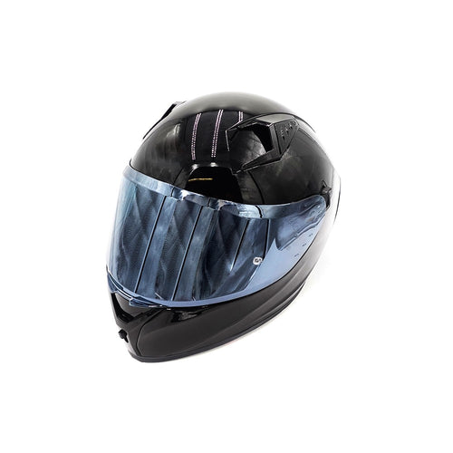 Full-face black helmet (sizes S to XL)