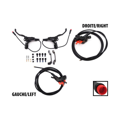 Hydraulic 4-piston brake kit with waterproof connector (1x left + 1x right)