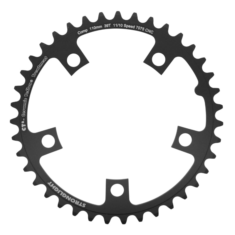 Plateau Route 5 branches Ø 110 Stronglight Ct2 39 dents Intérieur Noir Type Shimano 10-11V.