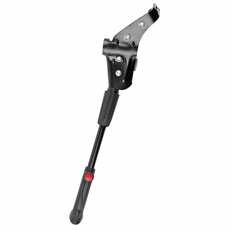 Béquille Vélo Laterale Arrière Newton 24-28" Réglable Fixation Base-Hauban Alu Noir