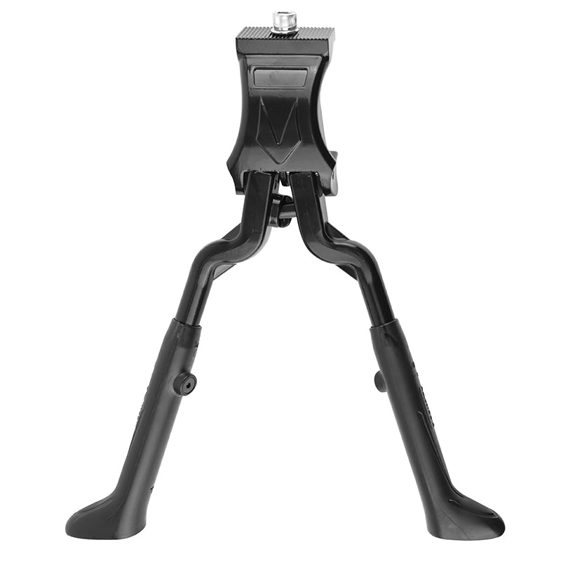 Béquille Vélo Double Centrale Newton 24-28" Réglable Alu Noir (Sans Contre-Plaque)