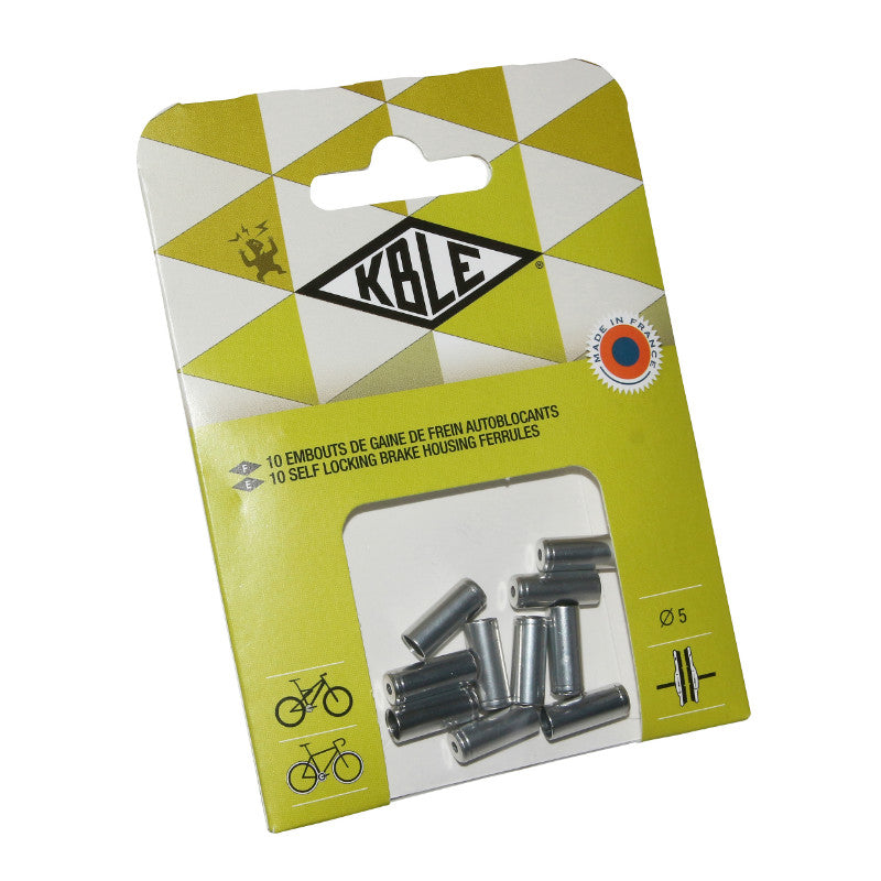 Embout Autoblocant Pour Gaine 5 mm Argent (Sachet De 10 Pieces)