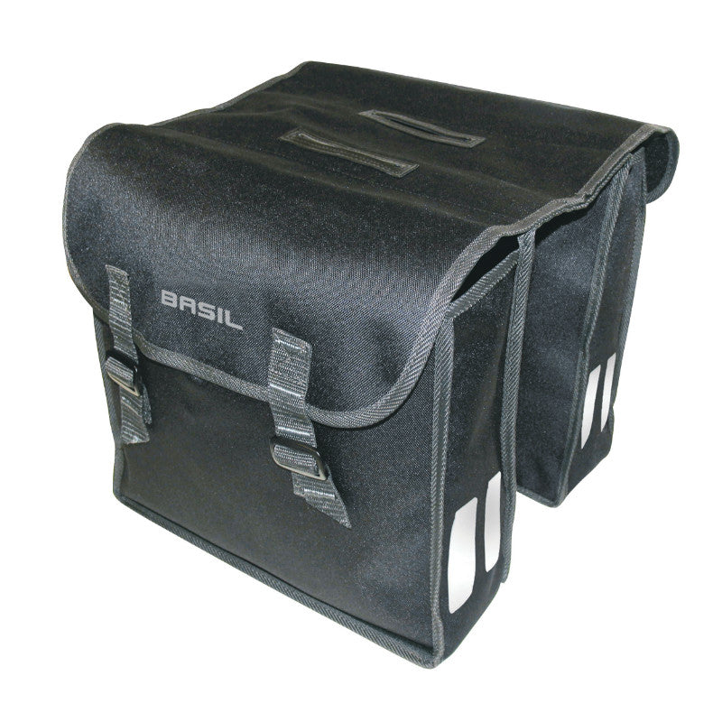 Sacoche Arrière Vélo Double Basil Mara L 26L Noir (35X10X33 cm)