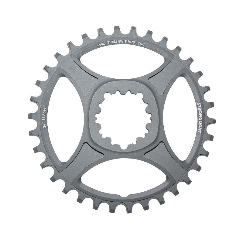 Plateau VTT Direct Mount Pour Sram Xx1-X01-X1-X0-X9 Stronglight Ht3 Mono 34 dents Noir Alu 11V. Narrow Wide (Deport 6 mm)