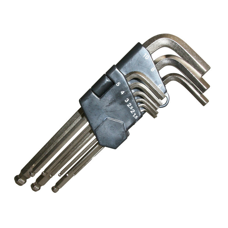 Clé Allen Embout Spherique (Jeu De 9 Diam De 1,5 À 10 mm) -P2R-