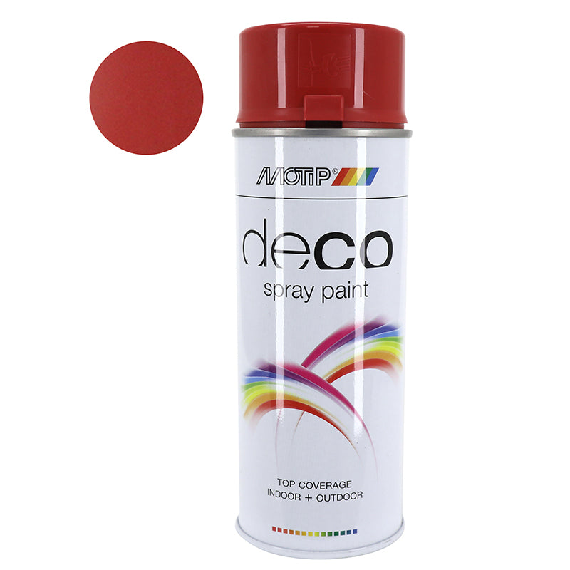 Bombe De Peinture Motip Deco Glycero Brillant Rouge Carmin Aerosol 400Ml (01640)