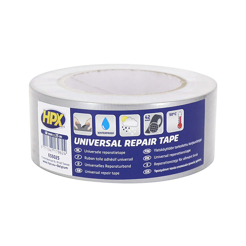 Ruban Adhesif Hpx Toile Universel Type Americain Argent 50 mm X 25M