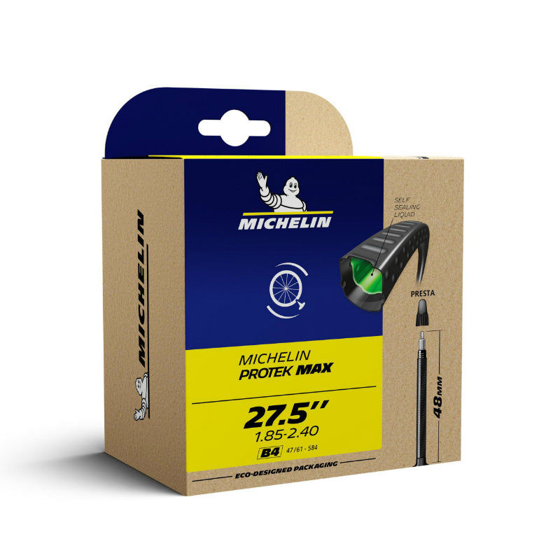 Chambre A Air Vélo 27.5 X 1.85-2.40 Michelin Protek Max Valve Presta 40 mm Avec Liquide Anti-Crevaison