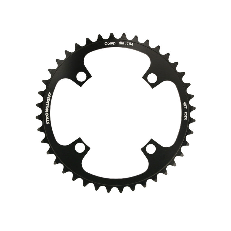 Plateau VAE-E-Bike 4 branches Ø 104 Pour Bosch Stronglight 40 dents Mono Noir Alu 7075 (Pour Systeme 1Ere Et 3Ème Generation - Compatible Brose Avec Spider Ref 181123)