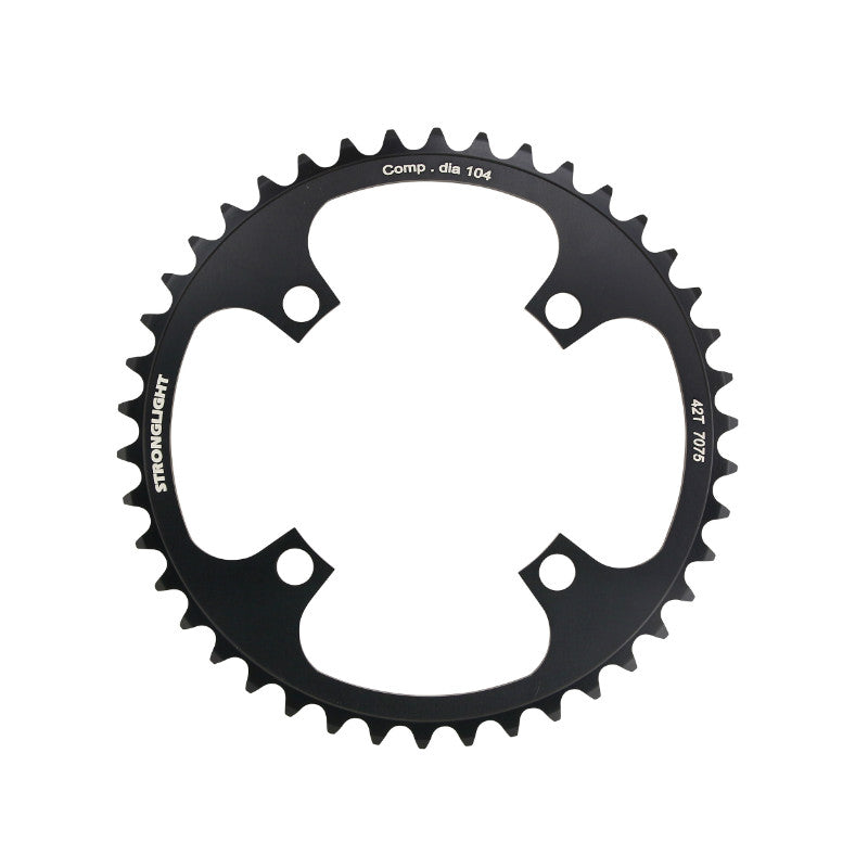 Plateau VAE-E-Bike 4 branches Ø 104 Pour Bosch Stronglight 42 dents Mono Noir Alu 7075 (Pour Systeme 1Ere Et 3Ème Generation - Compatible Brose Avec Spider Ref 181123)