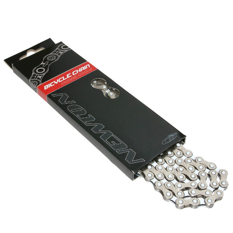 Chaîne Vélo 11V. Route-VTT Newton Kmc Argent-Blanc 116 Maillons Compatible Shimano-Sram (Offre Spéciale)