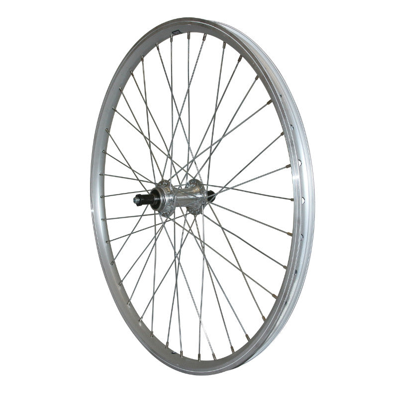 Roue VTT Patin Blocage 24" Er10 Arrière Argent Moyeu Alu Roue Libre 7-6V Jante 19C