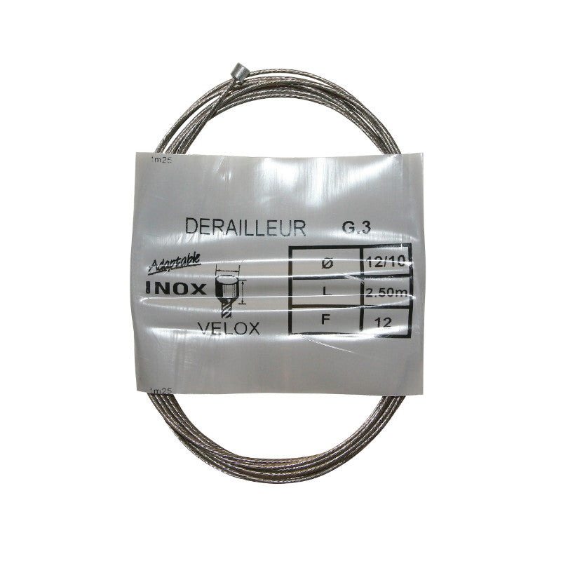 Câble De Dérailleur Velox INOX Pour Shimano 2,50M (Boite De 25 Câbles) 12-10 12 Fils