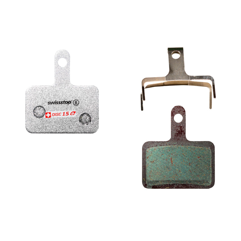 Plaquette De Frein VTT Shimano Deore M515,M486,M485,M575,M395 (Swissstop Organic - Disc 15E) (Paire Sur Carte) - Compati