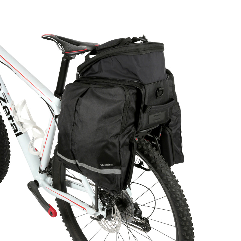 Sacoche Arrière Vélo A Pont Zefal Z Traveler 80 Universel 32L Polyester Waterproof Noir (32X23X21,5 cm)
