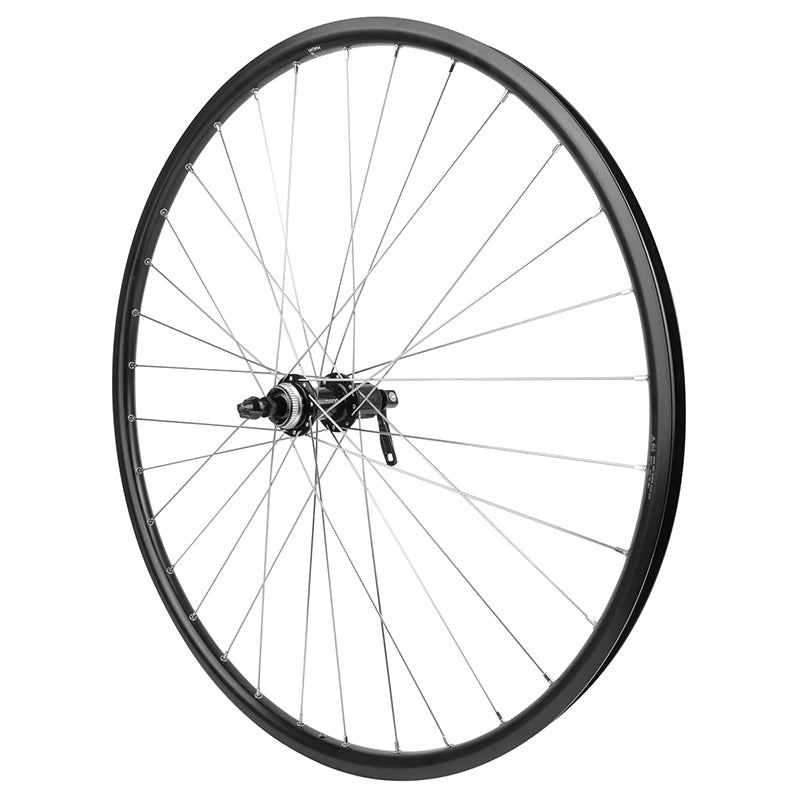 Roue VTC Disque Blocage 700 X 35 - 28" Er20 Arrière Noir Moyeu Shimano Acera Qc400 11-10-9V Centerlock Rayon INOX Jante