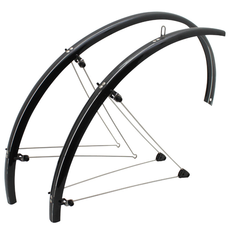Garde Boue Route Tringles 700 Stronglight 35 mm Noir (Paire) Avec Fixation Classic Tringles INOX