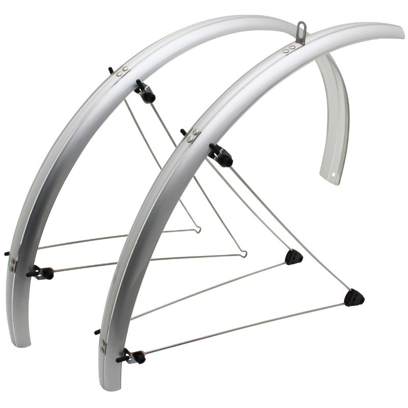 Garde Boue City-VTC Tringles 28'' Stronglight Road 48 mm Argent (Paire) Avec Fixation Classic Tringles INOX