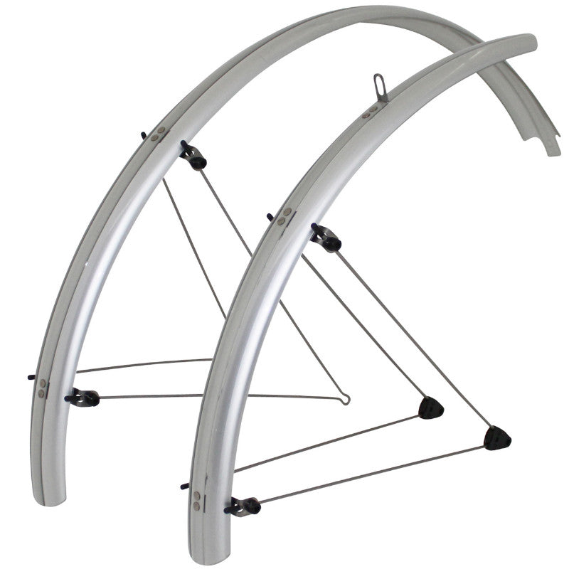 Garde Boue VTT Tringles 26'' Stronglight Country 54 mm Argent (Paire) Avec Fixation Classic Tringles INOX