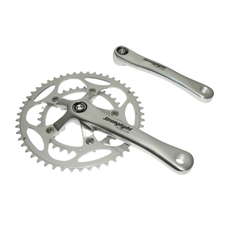 Pédalier Route Stronglight 9-10V. Impact Argent 175 mm 52-34 Compatible 8V. (Axe Carré 107 mm)