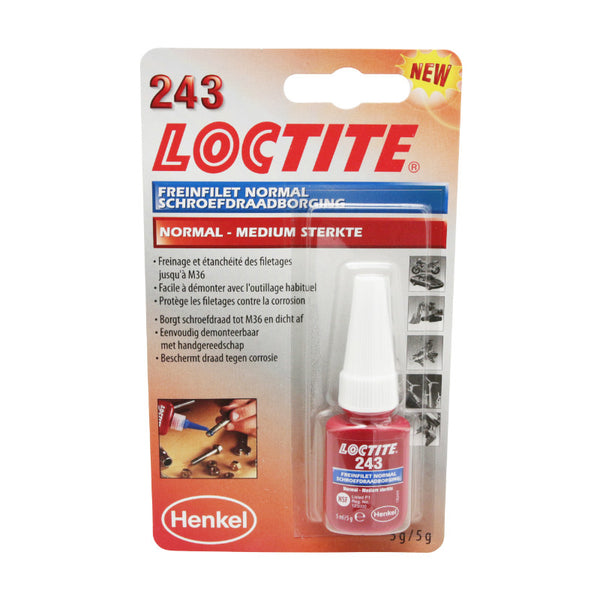 Frein Filet Normal Loctite 243 A Resistance Moyenne (Flacon 5 Ml Sous Blister)
