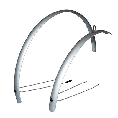 Garde Boue City-VTC Tringles 28'' Stronglight Alu R'Light 55 mm Gris Mat (Paire) Avec Fixation Classic Tringles INOX