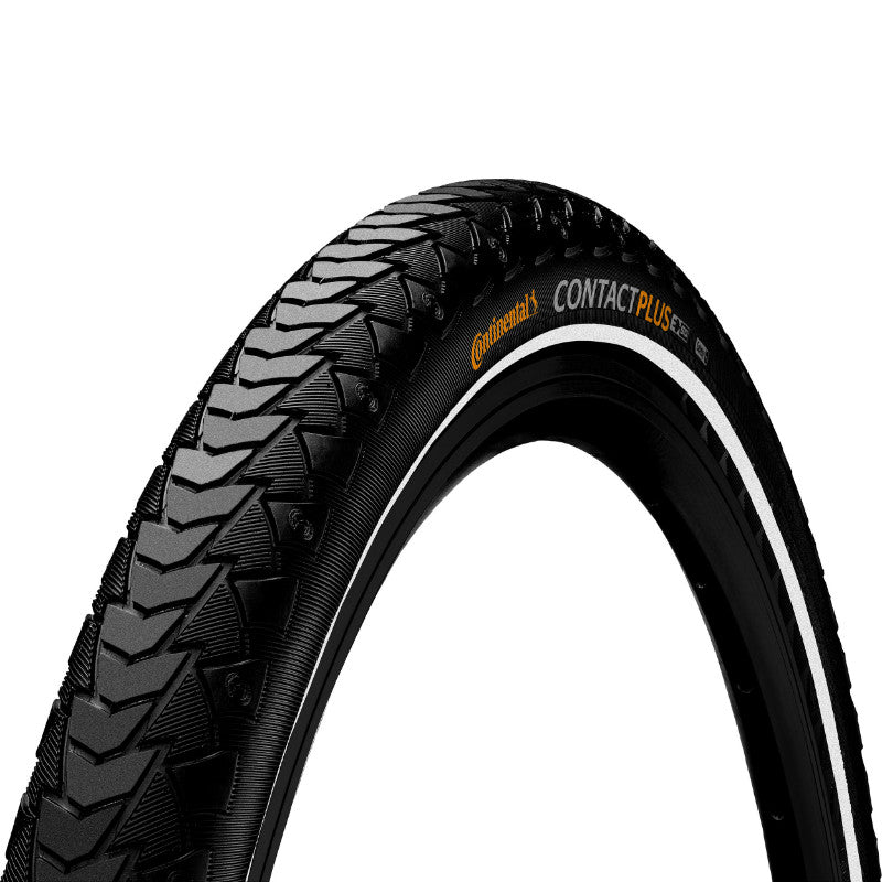 Pneu VTC - VAE Urbain 700 X 28 Continental Contact Plus Noir Flanc Reflex Tr (28-622) Renfort 5 mm Homologué VAE E50