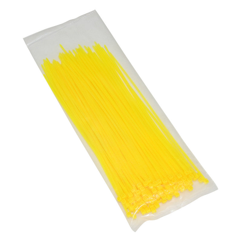 Collier De Serrage Nylon Type Rilsan 2,5X200 mm Jaune Fluo (Vendu Par 100) -P2R-