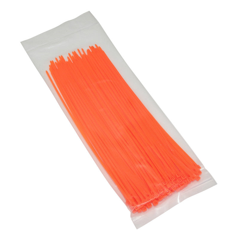 Collier De Serrage Nylon Type Rilsan 2,5X200 mm Orange Fluo (Vendu Par 100) -P2R-