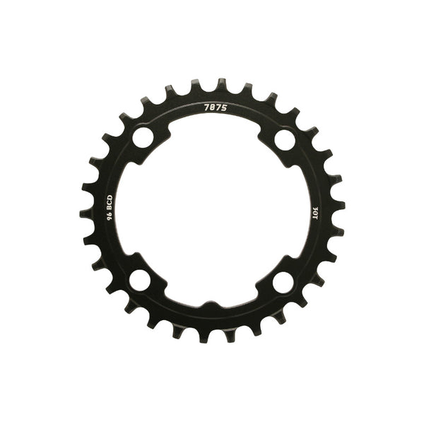 Plateau VTT 4 branches Ø 96 Pour Sunrace 30 dents Mono Mx 12-11-10V. Noir Narrow-Wide Alu Compatible Autres Marques