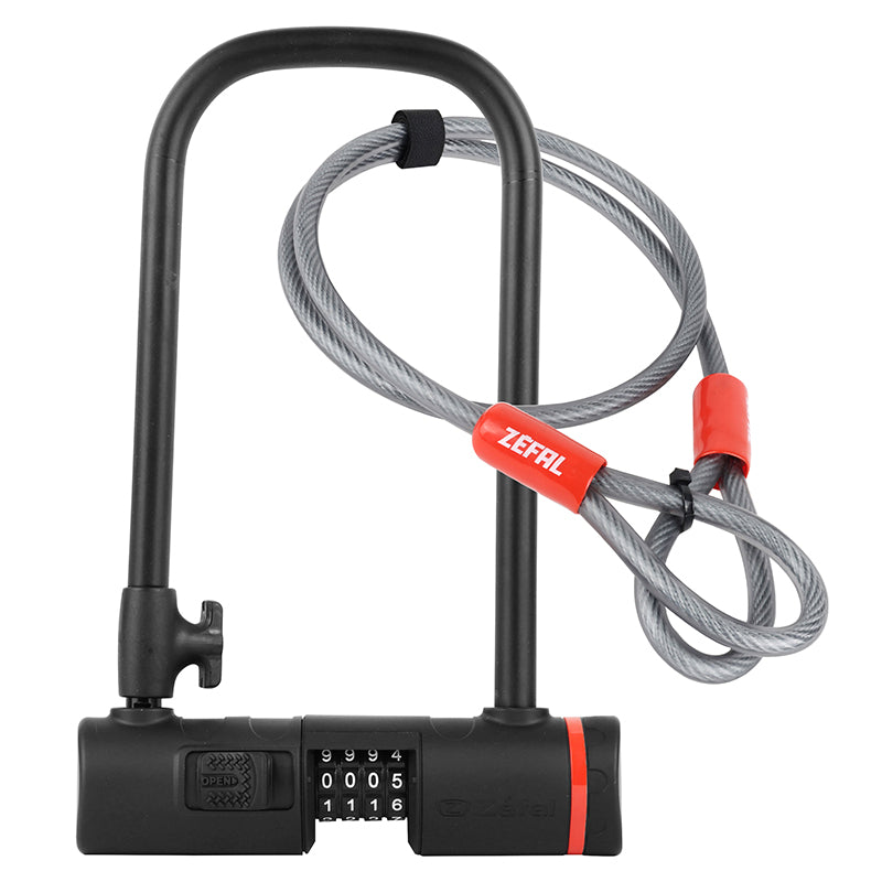 Antivol Vélo U Zefal K-Traz U13 A Combinaison - Code 115 X 230 mm D 13 mm Avec Câble 1.2M Avec Support Clip - Sold Secure Niveau Silver - Homologué Fub 1 Etoile