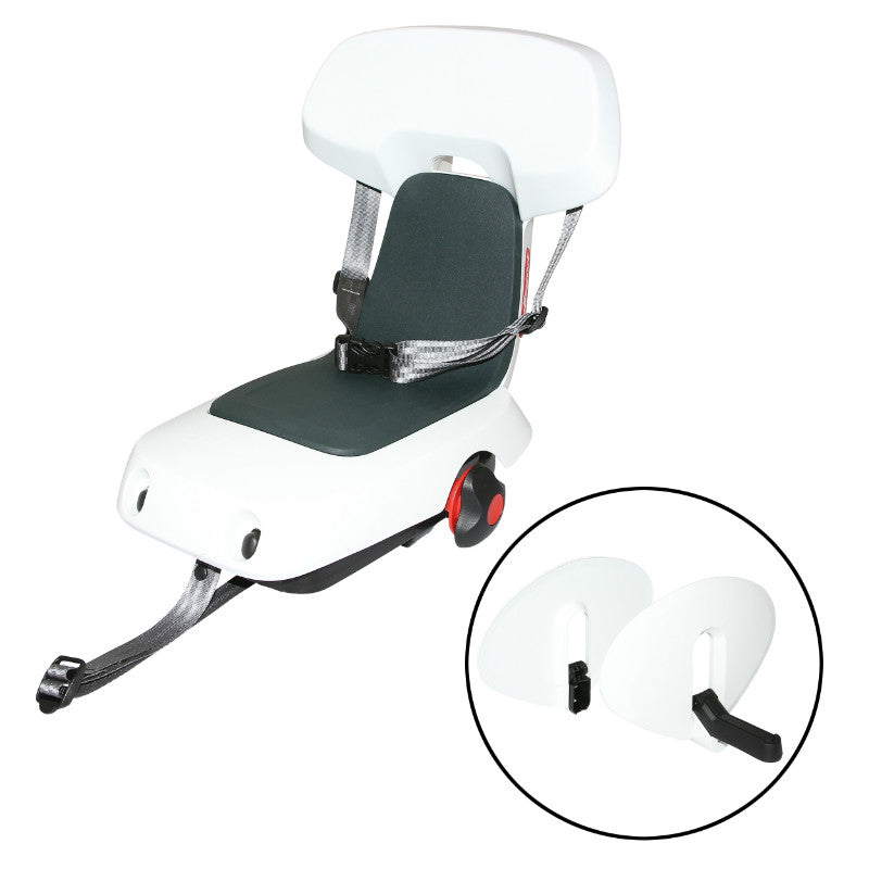 Porte Bebe-Siege Enfant Arrière Polisport A Fixer Sur Porte Bagage Fixation Etau Guppy Junior Blanc Coussin Gris (6Ans - Jusqu'A 35 Kg) Homologué - En Boite Individuelle -