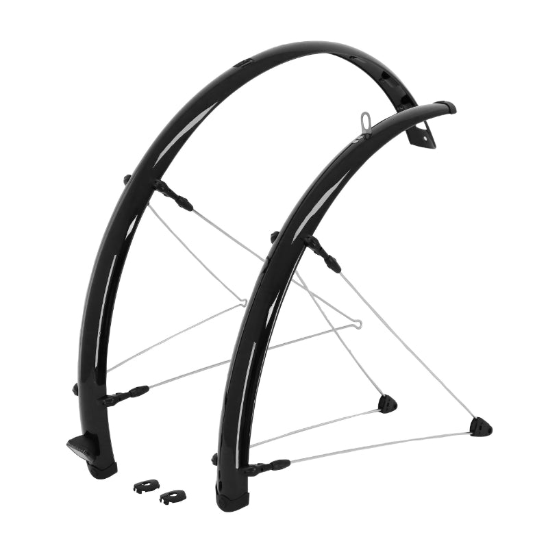 Garde Boue City-VTC Tringles 28'' Stronglight E-Bike 48 mm Noir (Paire) Avec Fixation Classic Tringles INOX