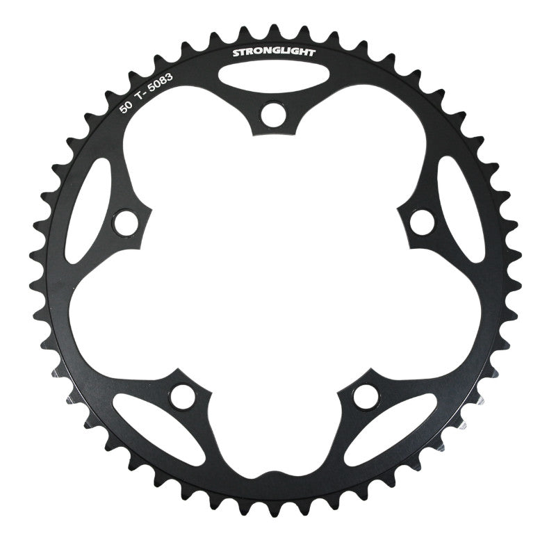 Plateau Route 5 branches Ø 130 Stronglight Dural 50 dents Noir Type Shimano 8-9V.