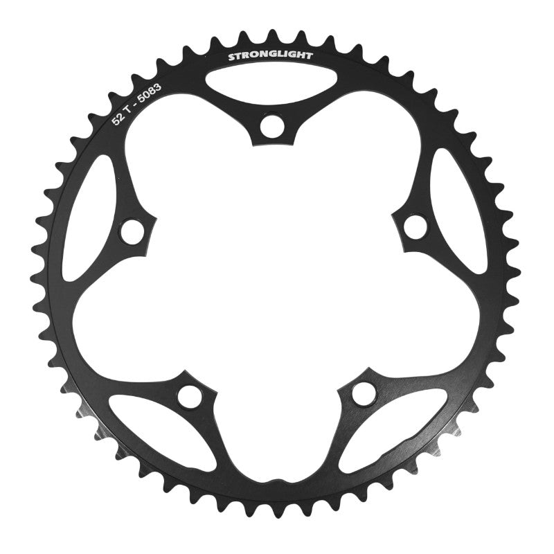 Plateau Route 5 branches Ø 130 Stronglight Dural 52 dents Noir Type Shimano 8-9V.