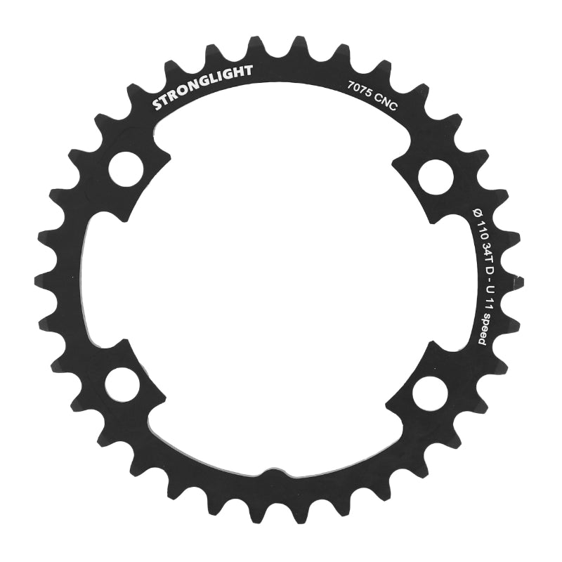 Plateau Route 4 branches Ø 110 Pour Shimano Ultegra 6800 Stronglight 34 dents Intérieur Compatible Dura-Ace 9000 Noir Al