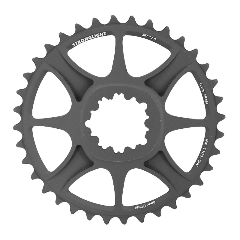 Plateau VTT Direct Mount Pour Sram Xx1-X01 Stronglight Ht3 Mono 36 dents Noir Alu 12V. Narrow Wide (Deport 6 mm)