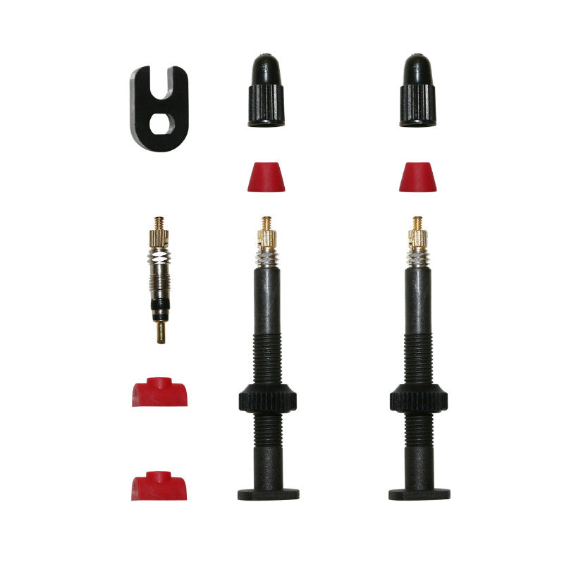 Valve De Pneu Tubeless Presta P2R Carbone 45 mm (Poids : 7G-Pr) (Vendu A La Paire Sur Carte)