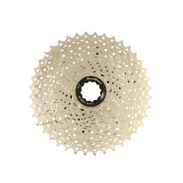 Cassette 11V. Sunrace Ms8 11-40 VTT-Gravel Pour Shimano Metallic Argent (Livrer En Boite) (11-13-15-17-19-21-24-28-32-36