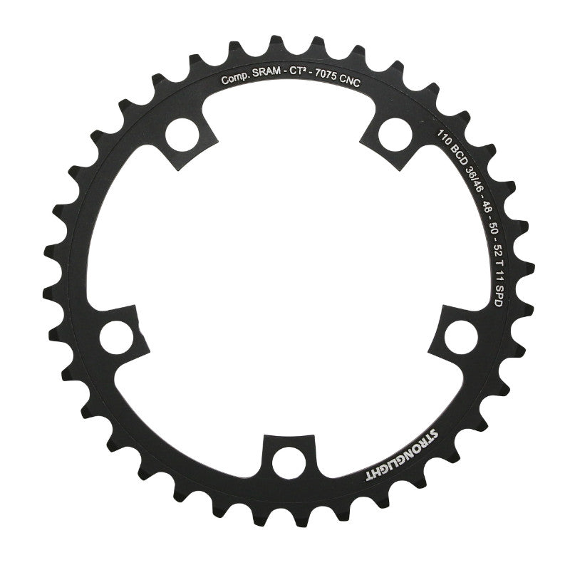 Plateau Route 5 branches Ø 110 Stronglight Ct2 Sram 36 dents Intérieur Noir Pour Red-Force-Rival 11V. (Pour Extérieur 46