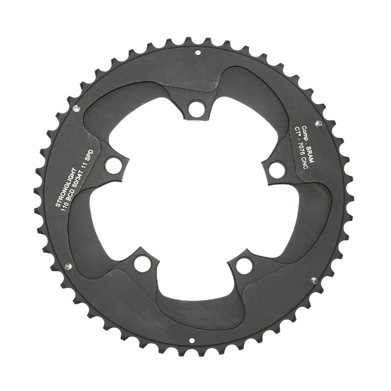 Plateau Route 5 branches Ø 110 Stronglight Ct2 Sram 50 dents Extérieur Noir Pour Red-Force-Rival 11V. (Pour Intérieur 34 dents)