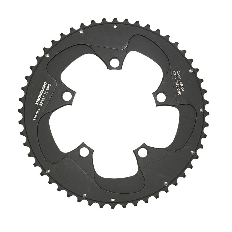 Plateau Route 5 branches Ø 110 Stronglight Ct2 Sram 52 dents Extérieur Noir Pour Red-Force-Rival 11V. (Pour Intérieur 39