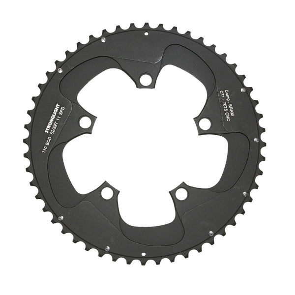 Plateau Route 5 branches Ø 110 Stronglight Ct2 Sram 52 dents Extérieur Noir Pour Red-Force-Rival 11V. (Pour Intérieur 39